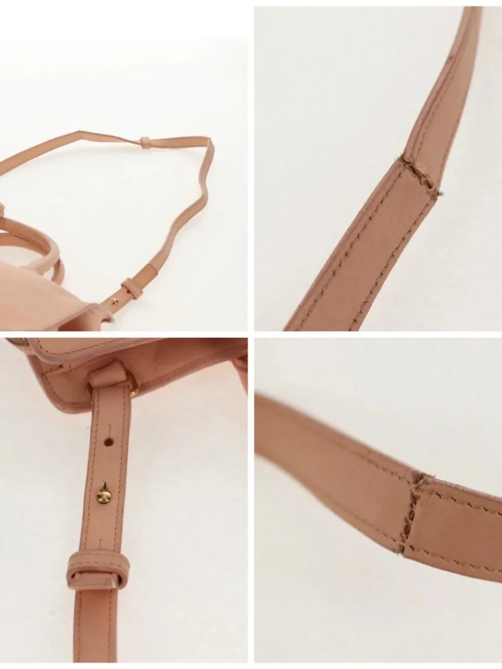 SAINT LAURENT Petit Kabas Hand Bag Leather 2way Pink Gold Auth - Picture 7 of 15